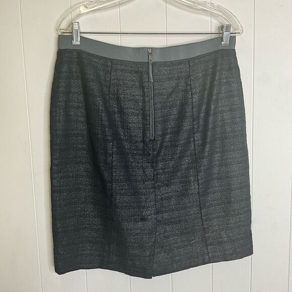 Ann Taylor Loft Women’s Small Grey A Line Mini Skirt Slit Back Zipper - Picture 4 of 10